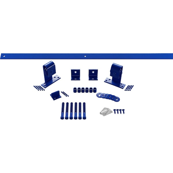 Ekena Millwork Premium J-Top Mount Barn Door Hardware Set w/ 5' Track for 1 3/8" to 2 1/4" Doors, Blue Ribbon GB60010H5BR - main
